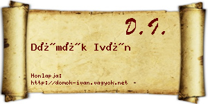 Dömök Iván névjegykártya